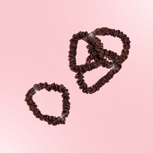 100% Pure Mulberry Silk Skinny Scrunchies