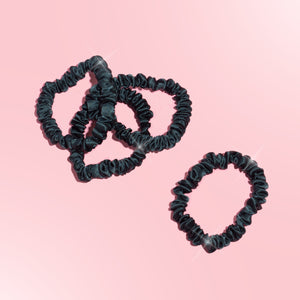 100% Pure Mulberry Silk Skinny Scrunchies