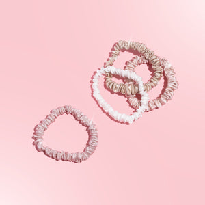 100% Pure Mulberry Silk Skinny Scrunchies