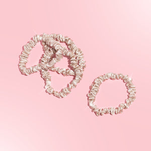 100% Pure Mulberry Silk Skinny Scrunchies