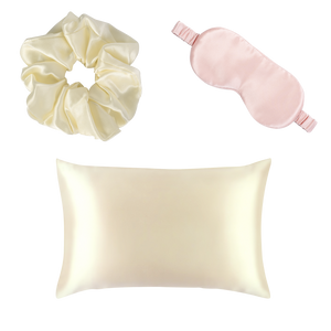 Silkie 100% Mulberry Silk Pillowcase, Scrunchie & Eye Mask Set