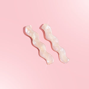 Flecked Acetate Wave Snap Clips